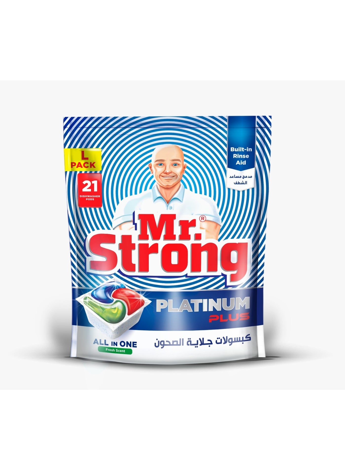 Mr. Strong All-in-One Dishwasher Pods (21 Pack) – L Size – Lemon Fresh